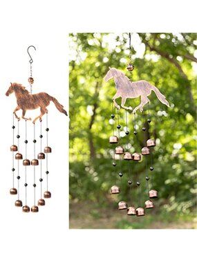 24-inch H Galloping Horse Wind Chimes for Outside Unique - Moon Decor